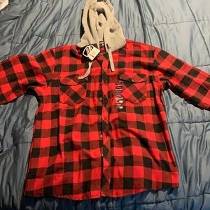 Red flannel hoodie size xl